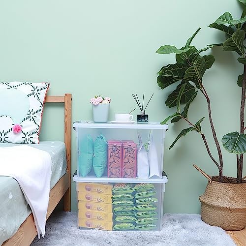 Citylife 8-Pack 58.1 QT Clear Plastic Storage Bins with Latching Lids - Image 2