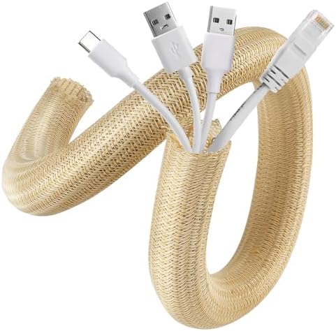 AGPTEK Cable Sleeve, 10ft - 4/5 inch Cable Management Cord Hider,Wood Color by AGPTEK
