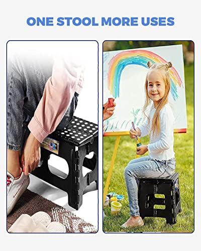 ACKO Folding Step Stools 11 Inch, 2 Pack, 300 lbs, Black - Image 3