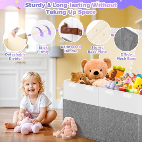 Extra Large Toy Box, Collapsible Toy Storage Chest with Lids, 40"X14"X16" - Image 3