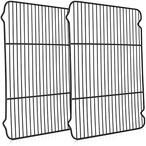 P&P CHEF Cooling Baking Rack Stainless Steel, 16.6" x 11.5", 2 Pcs, Black by PPCHEF