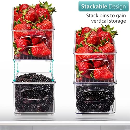 Sorbus Fridge Organizers and Storage, Clear Stackable Bins (Small, 4 Pack) - Image 3