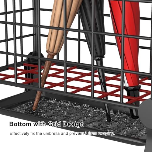 AWTATOS Umbrella Holder Entryway, Umbrella Stand Freestanding, Black - Image 5