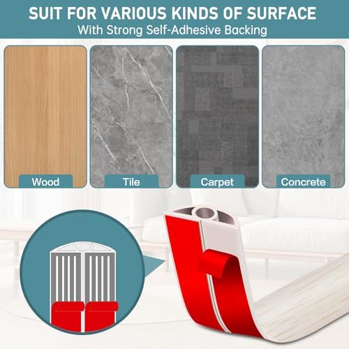 LSGCQ Floor Cord Cover Self Adhesive Cord Hider Floor Cable Management - Image 4