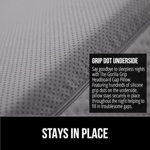GORILLA GRIP Patented Bed Wedge Pillow for Headboard Gap, Queen, Soft Gray - Image 4
