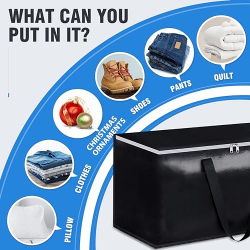 Heavy Duty Moving Bags, Extra Large Storage Bags, 76L, 8-Pack, Black - Image 5