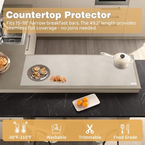 49.2" x 15.7" Large Silicone Mat for Kitchen Counter Protector, Cuttable - Image 4