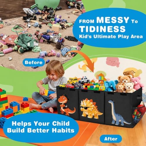 Extra Large Toy Box Storage Chest with Lid for Kids’ Room - 40x16x14'' - Image 2