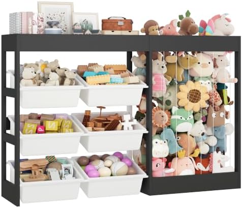VontinT 50.6" W Toy Storage Organizer with Stuffed Animal Holder,Wooden by VortinT