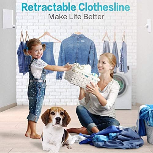 JOOM Retractable Clothesline Indoor,Dual 2 x 13.8 FT Clothes Lines,Black T - Image 5