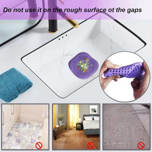 Bovinde Hair Drain Catcher,Square Cover for Shower 2 Pack (Purple) - Image 2