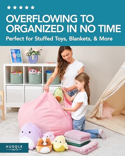 Huddle Designer Stuffed Animal Bean Bag Storage Chair Cover XL Pink - Image 5