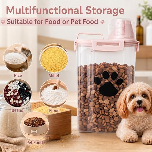 Dog Storage Container with Cleaning Brush and Measuring Cup - Image 5
