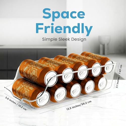 Utopia Kitchen Soda Can Organizer for Refrigerator & Pantry, 4 Pack, Clear - Image 2