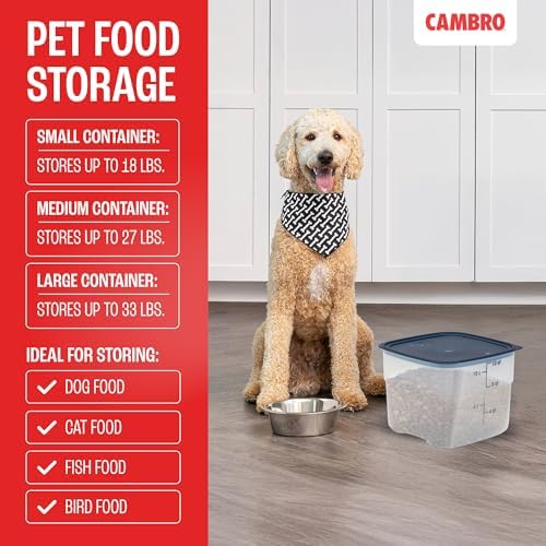 Cambro FreshPro 12 Quart (QT) Food Storage Container with Lid (Restaurant Grade) - for Food Prep, Commercial Kitchen, Pet and Dog Food Container (Translucent) - Image 3