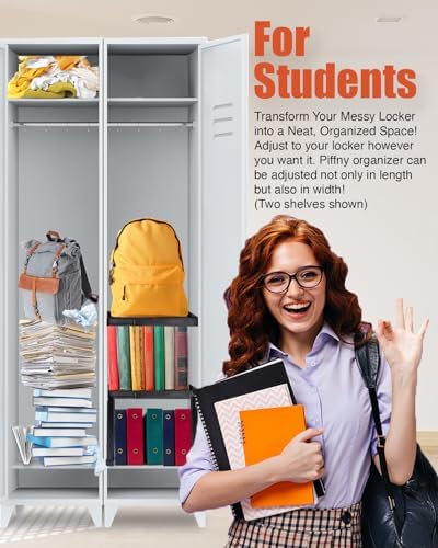 Piffny Locker Organizer Shelf, 2 Pack, Black - Image 4