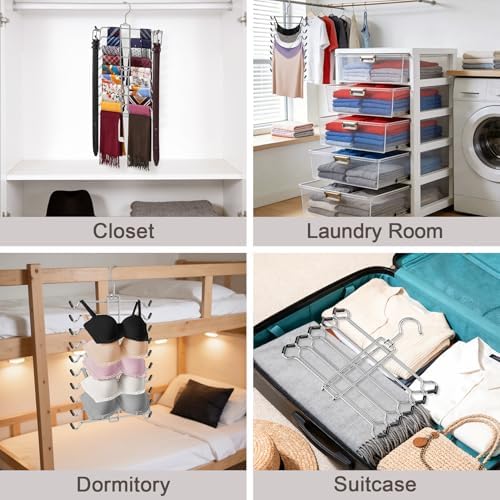 10 Tiers Scarf Organizer for Closet 360° Swivel Scarf Hanger Hijab Holder - Image 5
