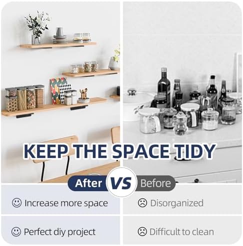 Starunder 4 Inch Floating Shelf Brackets,6 Pack L‑Shape Shelf Supports - Image 5