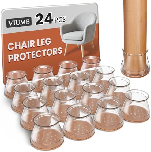 VIUME 24 Pcs Chair Leg Floor Protectors for Hardwood Floors Round by VIUME