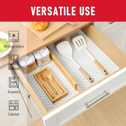 Cooyes French Door Refrigerator Liners 17.7" x 36", Absorbent Strong Grip Fridge Mats Machine Washable, Non-Adhesive Refrigerator Shelf Liner for Fridge Bins & Kitchen Cabinets - Image 5