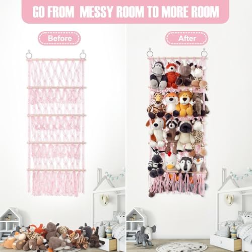 Stuffed Animal Net or Hammock Large Plushie Net Corner 4 Layer Toy Storage - Image 4