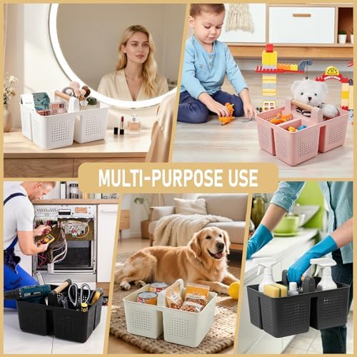 JiatuA Portable Shower Caddy Basket Plastic Caddy Organizer Large Navy Blue - Image 4