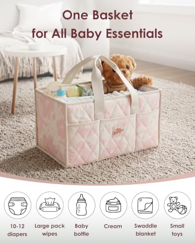 Diaper Caddy Organizer – Portable Nursery Storage with Removable Divider - Image 3