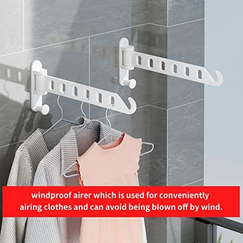 JOOM Clothes Drying Rack Wall Mounted, 13-Inch Foldable Arm, White 2 Pack - Image 4