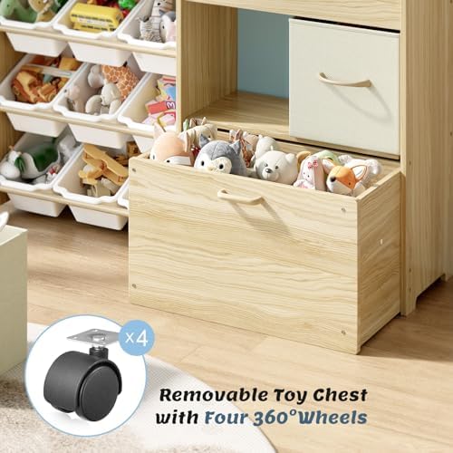 EXPERLAM Toy Storage Organizer for Kids, 9 Bins, 2 Drawers, Toy Chest - Image 3