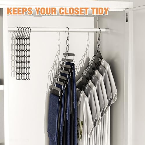 NiHome Space Saving Hangers 10-Pack, Metal Closet Organizer with Safety Cap - Image 5