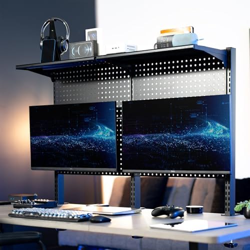 VIVO Black Triple Clamp 47 x 31 in Desk Pegboard System, PP-DK48SB - Image 2