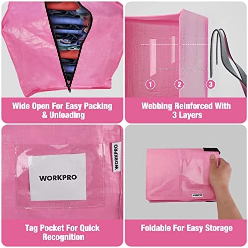 WORKPRO 6 Pack Extra Large Moving Bags with Backpack Straps & Handles - Image 5
