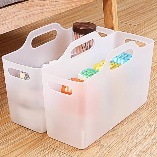 2 Pack Fridge Organizer Bins with Handle, PP Plastic Organizers by Halyuhn