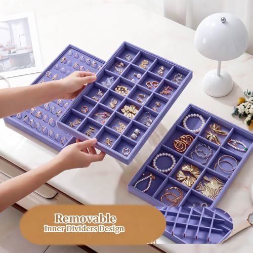 Large Velvet Jewelry Tray Display Drawer Inserts 2 Pack - Image 3