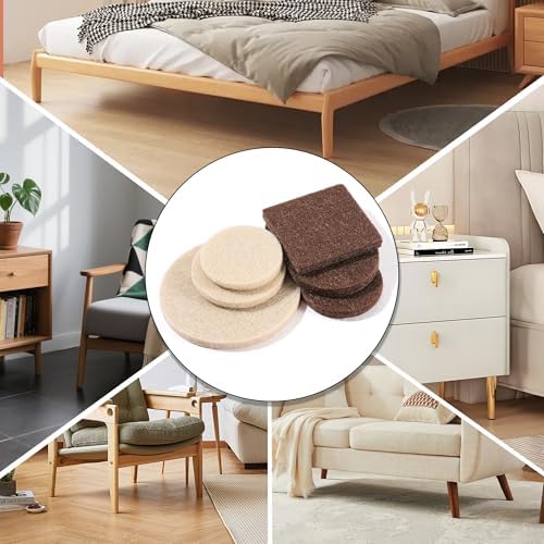 168 PCS Felt Furniture Pads - Self Adhesive Floor Protectors for Hardwood Floors, Anti Scratch Chair Leg Feet Pads, Furniture Sliders for Home Furniture Protection - Image 4