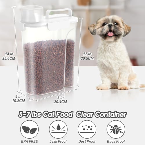 LEAWALK 5-7Lbs Airtight Dog Cat Pet Food Storage Container-Whtie - Image 2
