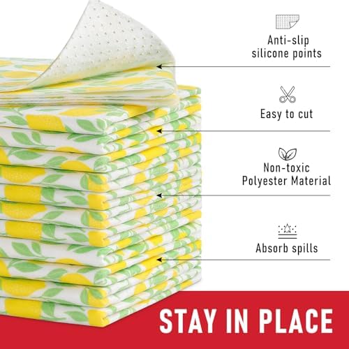 Cooyes 6 Pack Polyester Shelf Liners for Kitchen Cabinets, 17.7" × 36", Non-Slip Refrigerator Liners Machine Washable, Refrigerator Drawer Mats for Glass Shelves and Kitchen Cabinets - Image 4