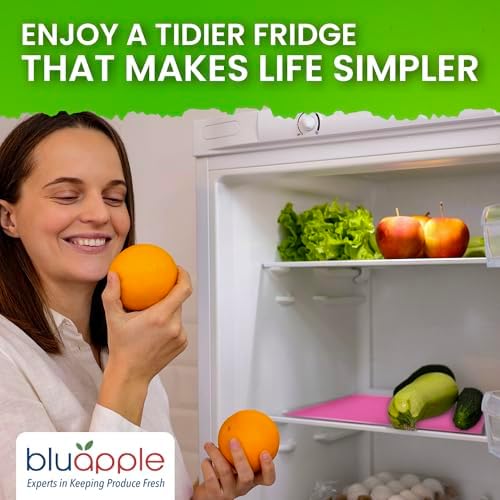 Bluapple FreshMats Washable Fridge Mats, Pink, 12x15, Set of 4 Mats - Image 6