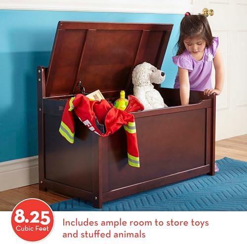 Melissa & Doug Wooden Toy Chest, Toy Storage Box with Hinged-Lid, Playroom Furniture for Kids Ages 3+ (Espresso) - Image 2