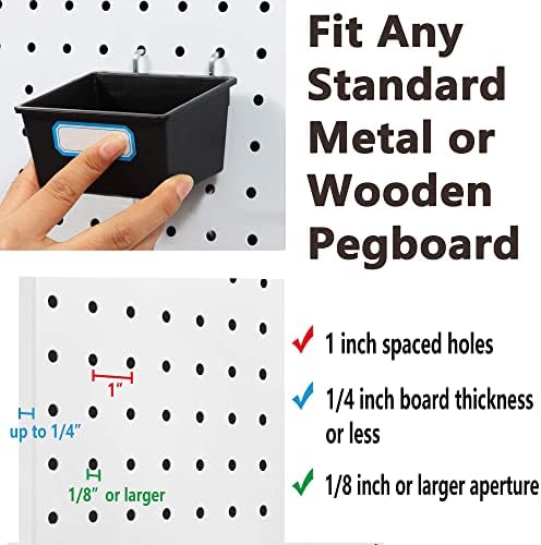 Pegboard Hooks Assortment, for Organizing Various Tools, with Pegboard Bins, 165 PCS, 80 of Which are Locks - Image 6