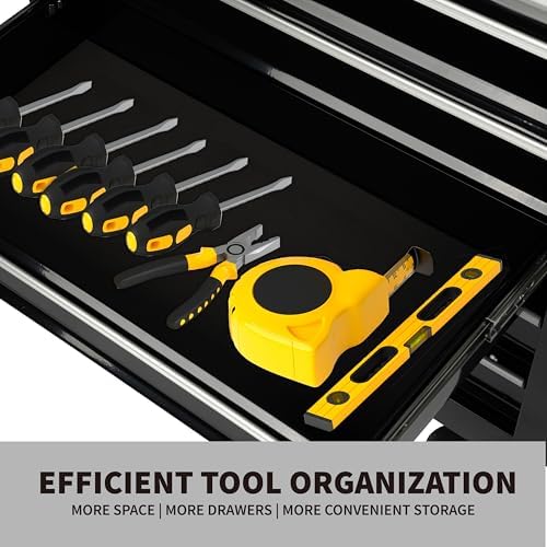 Maxority 7-Drawer Heavy-Duty Rolling Tool Chest Cabinet with Lock Mobile Cart for Garage & Workshop, Black - Image 5