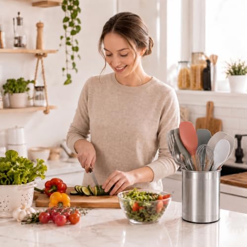 CHEFBEE 360° Rotating Stainless Steel Utensil Holder, Extra Large - Image 7