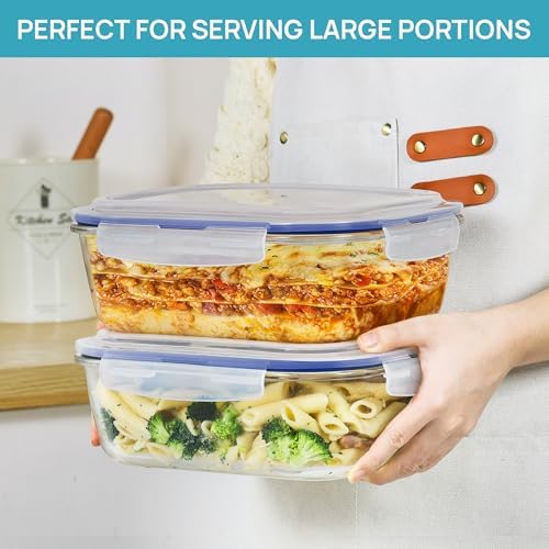 Vtopmart 2Pack 2260ml/76.4oz Extra Large Glass Storage Containers, Blue - Image 3