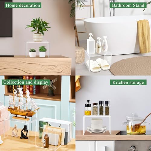 RattanView 2 Pcs 10 x 7 x 7 Inch Large Clear Acrylic Shelf Riser, 5mm Thick - Image 6