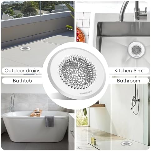 Hair Trap for Shower Drain, 4.4" Anti-Clog Tub Drain Cover, Silvery White - Image 6