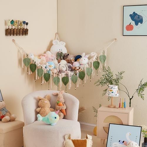 Pretty Jolly Stuffed Animal Hammock with Leaf Beads and Tassels - Image 4