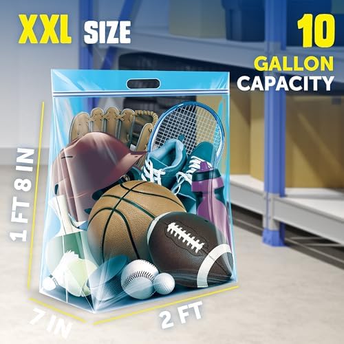Ziploc Big Bags, XXL Reusable Storage Bags, 8 Count, 10 Gallons (Pack of 12) - Image 2