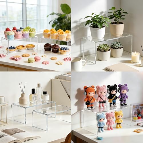 Large Acrylic Risers, 4 Pack Clear Display Stands 12.4 x 5 x 5 Inch - Image 6