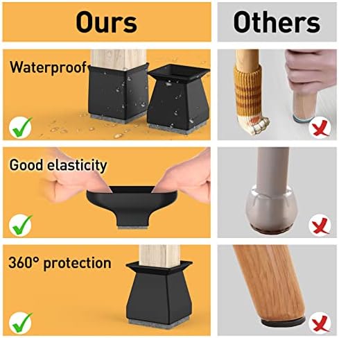 Square Chair Leg Protectors for Hardwood Floors. - Image 5