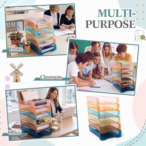 Geetery Turn in Trays Classroom, Clear Boho Color, Set of 12 - Image 5